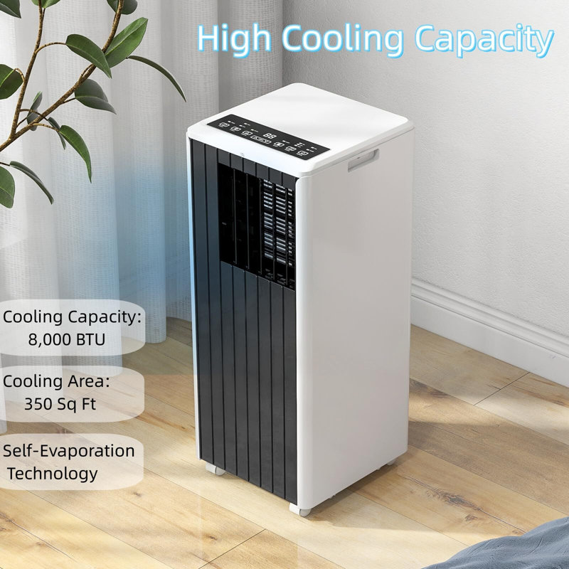 Homhougo 8000 BTU Portable Air Conditioner with Remote Included
