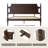 Queen Size Bed Frame, Solid Wood Platform Bed with Headboard & Footboard, Center Metal Legs, 12 Heavy-Duty Slatted, Noise Free, No Box Spring Needed, Easy Assembly, Dark Roast Oak Finish-1234471727-1234471720