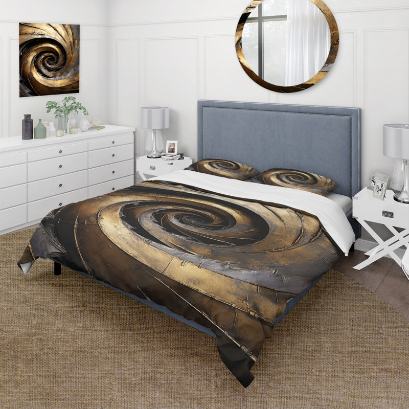 Ensemble de literie 4 pièces Abstract Spirals, Édredon grand et 3 pièces supplémentaires