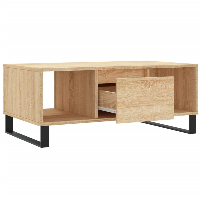 Aldrik Sled Coffee Table with Storage, Sonoma Oak