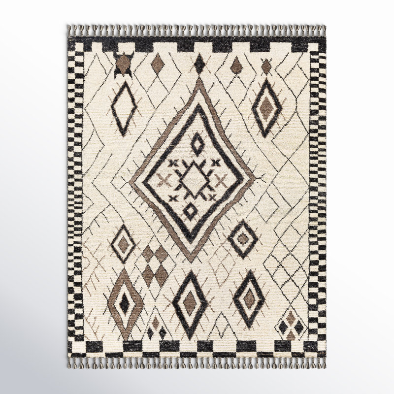 Ryou Wool Geometric Indoor Rug, Rectangle 8'10" x 12'