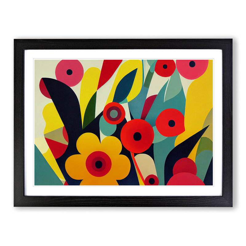 Amazing Abstract Flowers - Framed Print, Black Framed, 46cm H x 64cm W x 2cm D