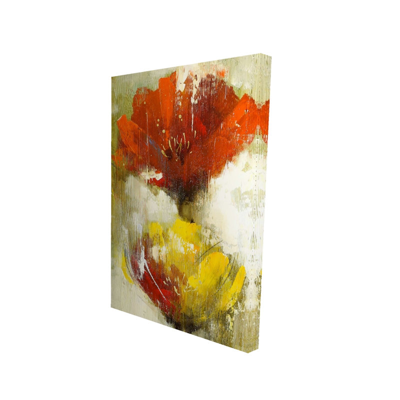 Fleurs orange et jaunes - chambre à coucher, art floral sur toile