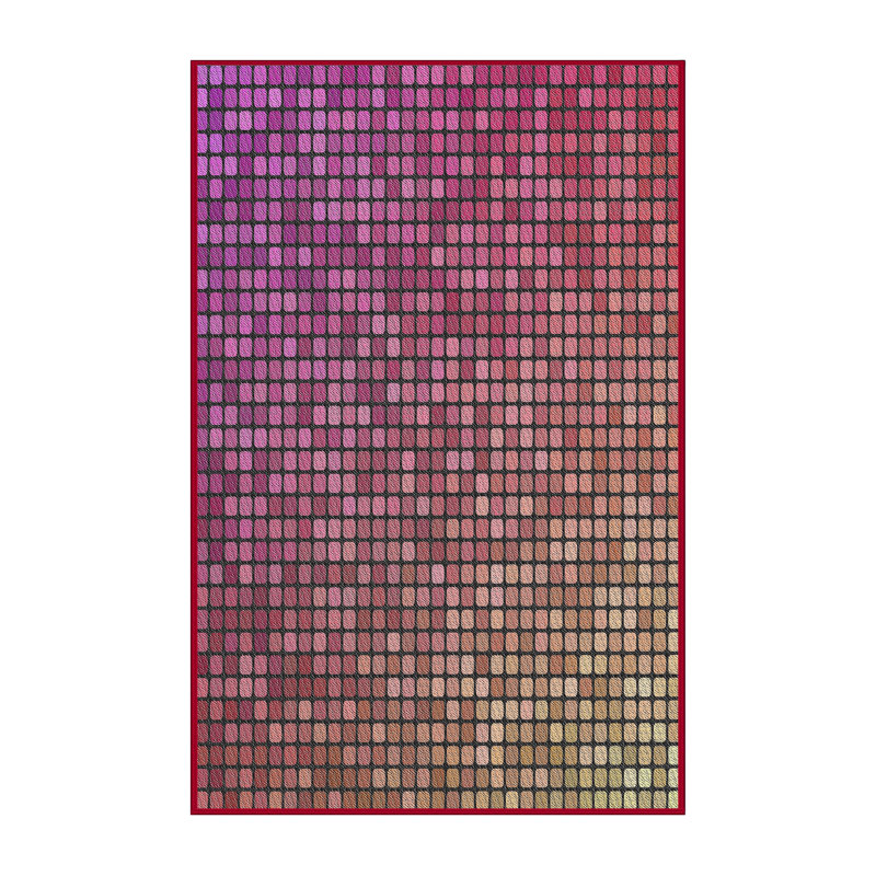Tapis décoratif géométrique jaune/mauve Rhem, Rectangle 8 pi x 10 pi