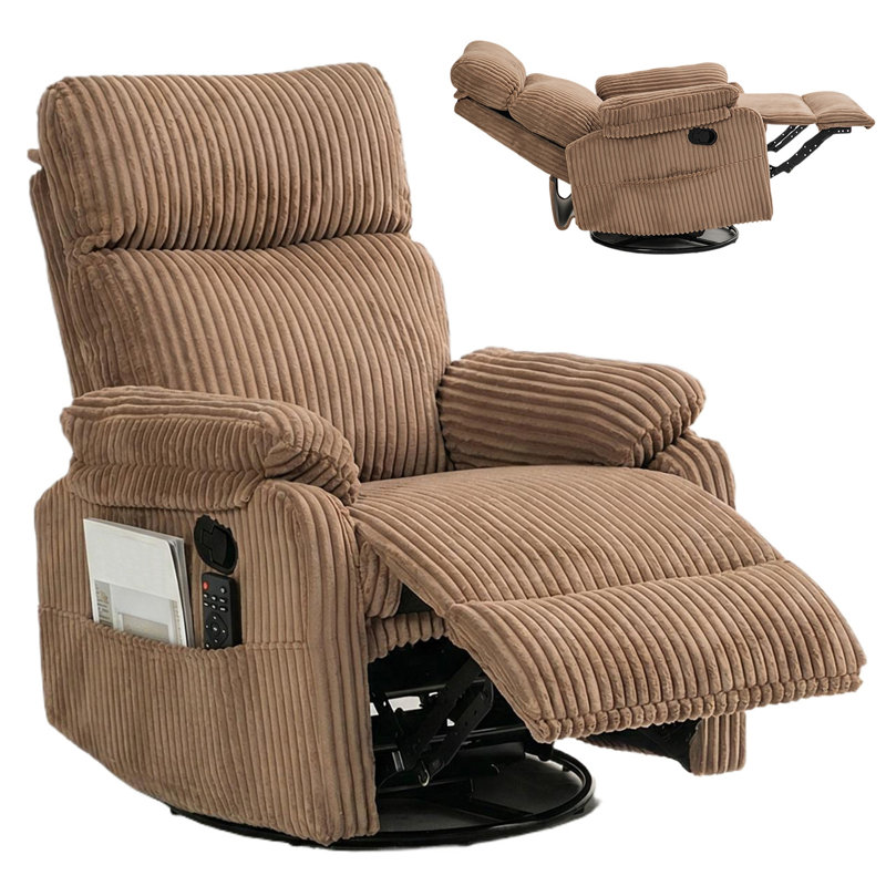 Fauteuil inclinable, Velours côtelé brun