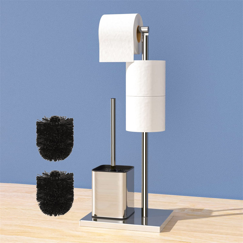 Rizzuto Free -standing Toilet Paper Holder, Silver