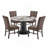 Cavira 5-Piece Modern Dining Set, Faux Marble Dining Table with Four Upholstered Chairs