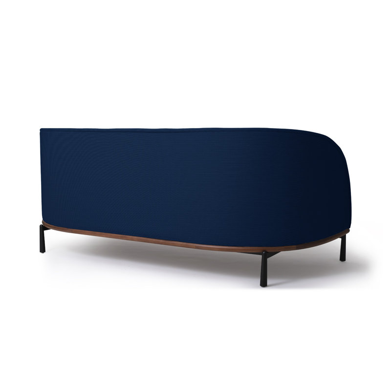 Arc Sofa Three Seater, Blue, Natural Oak