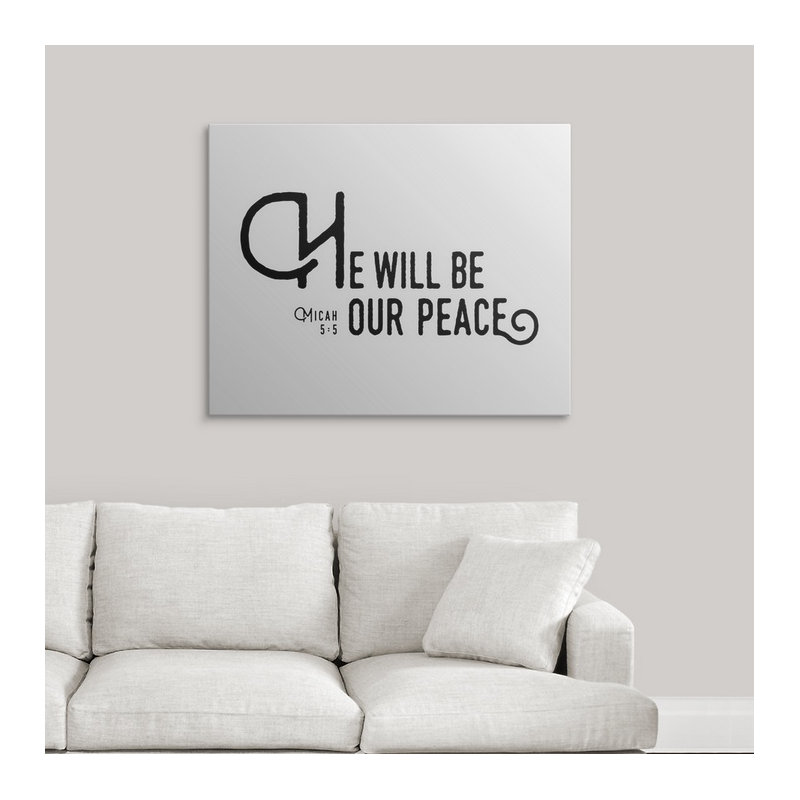 « micah 5:5-scripture art », art textuel, H 38 po x l 48 po x P 1,5 po, Toile