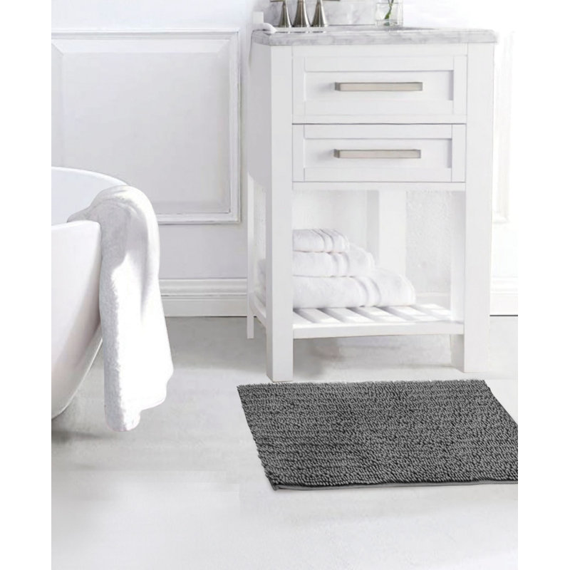 Tapis de bain Kanagy, Gris anthracite, L 17 po x L 24 po