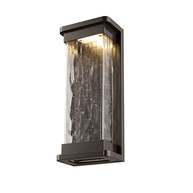 Grande applique murale en aluminium 15,94 pouces DEL, Bronze thermolaqué, H 15,94 po x l 6,5 po x P 6,5 po