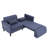 73.8" Linen Round Arm Convertible Sofa-471049889