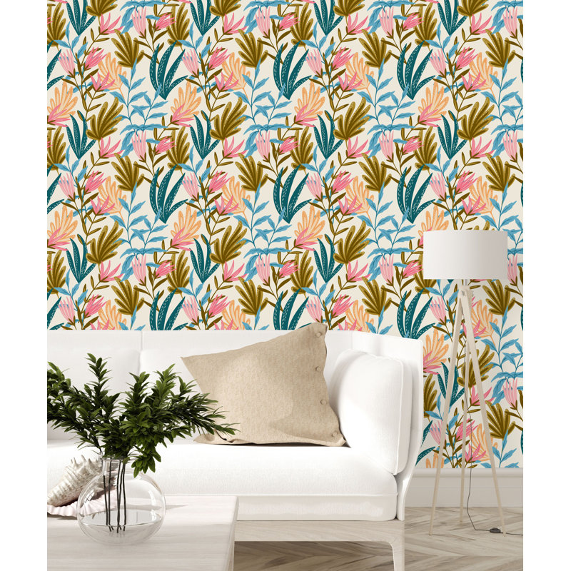 Fajardo Floral Tile, 18.75" L x 25" W, Paper