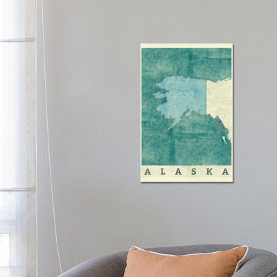 Alaska Map by Hubert Roguski - Wrapped Canvas Print