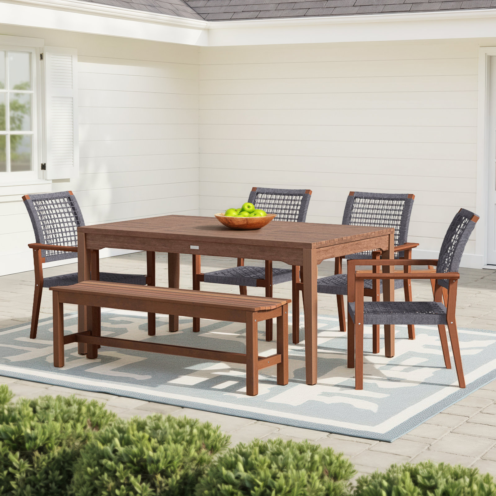 Fleur 64'' Rectangular 7 - Person Outdoor Dining Set