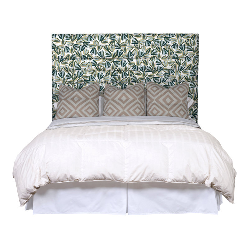 Kelsey King Upholstered Panel Headboard, Perigold Palmetto Verdigris