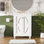 Meuble-lavabo de 24 po avec motif elliptique orné, tablette réglable et charnières à fermeture en douceur-129865350