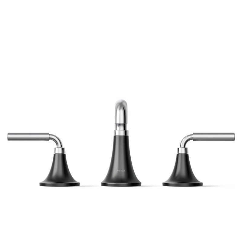 Tone Wall Mounted Bathroom Faucet, Polished Chrome/Black, 1