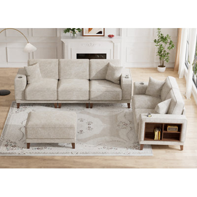 Compression Chenille Storage Modular Sofa+loverseat Sets
