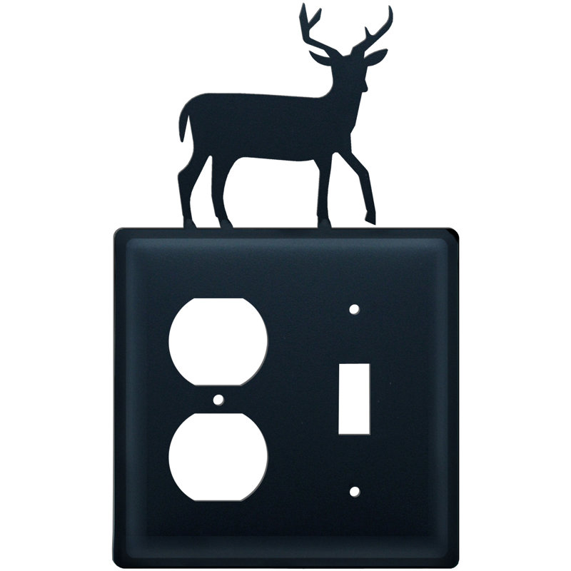 Deer 2-Gang Duplex Outlet / Toggle Light Switch Combination Wall Plate