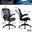 Chaise de bureau en maille à dossier moyen avec accoudoirs réglables, noir