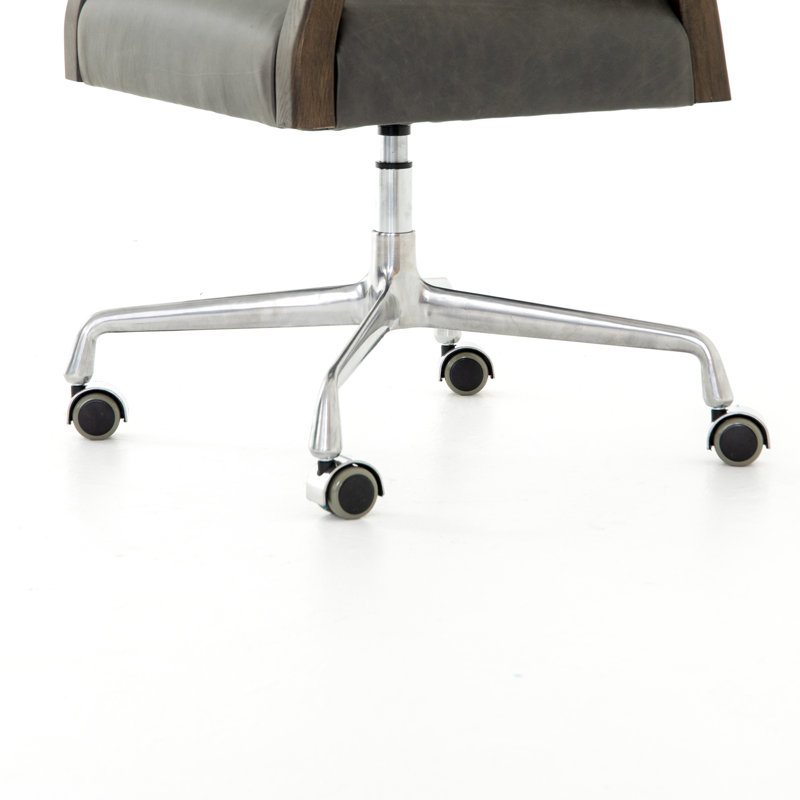 Tyler Leather Swivel Task Chair, Black