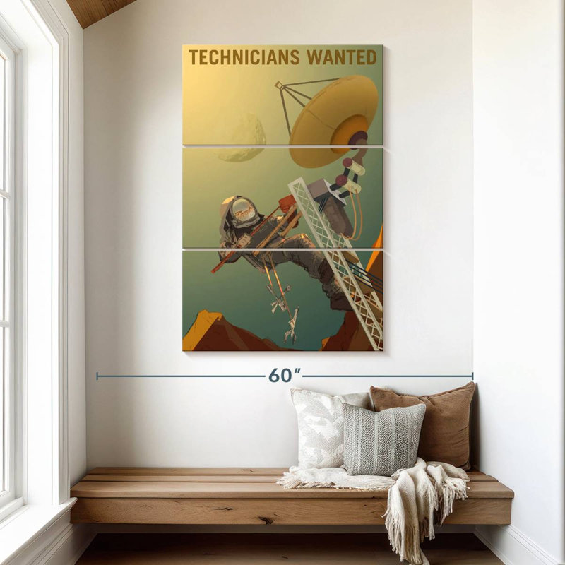 Oberle Mars Explorers Wanted Poster II, 50" H x 32" W