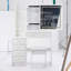 Meuble-lavabo de 37 po avec tabouret de taille moyenne 37 po + tabouret rembourré, grande commande tactile, interrupteur tricolore, miroir à luminosité réglable, rangement grande capacité, convient aux espaces moyens-1733299866