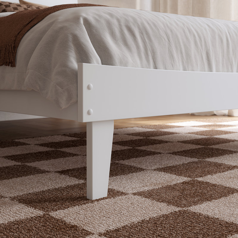 Phoenix Wood Platform Bed with Matching Footboard, Full, White