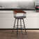 Lynnox Swivel Counter or Bar Height Upholstered Stool with Arms