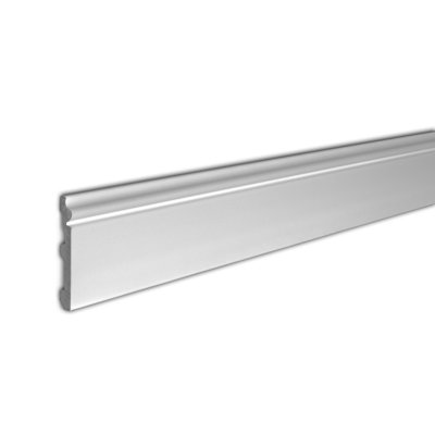 Plastic 0.63" Thick x 4.75" Wide x 96" Length Wall Base in White