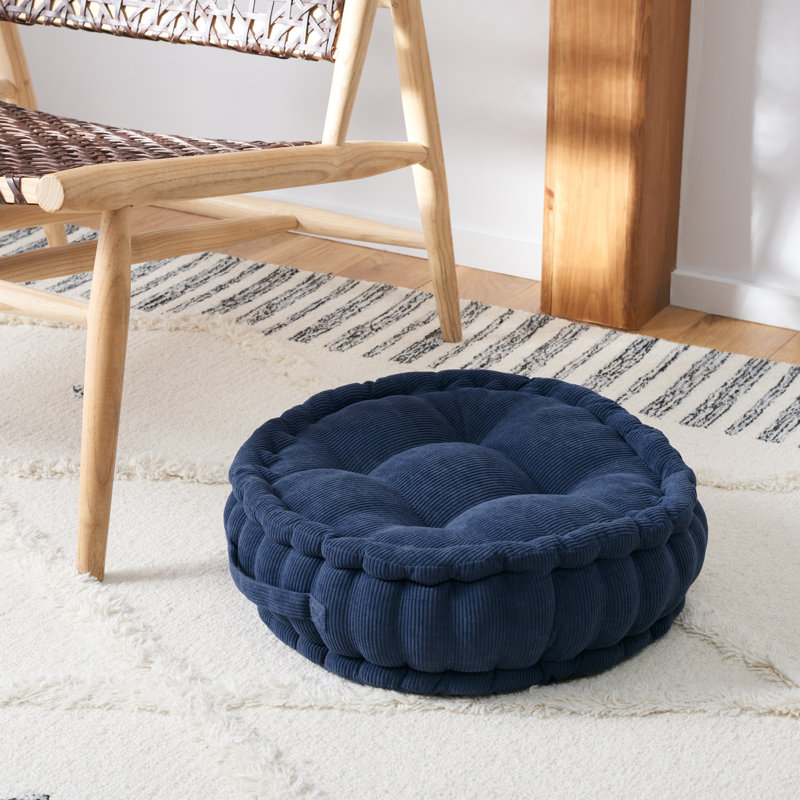  Round Floor Pillow, Dark Blue