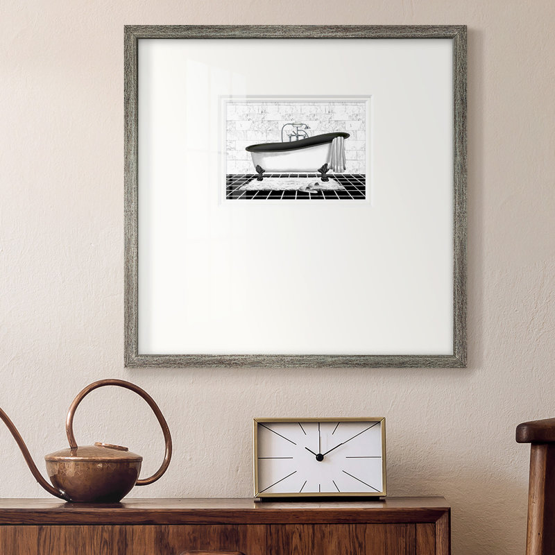 «Modern Bath Iompemium», reproduction encadrée, H 17 po x l 17 po x P 1,25 po, Cadre en papier gris