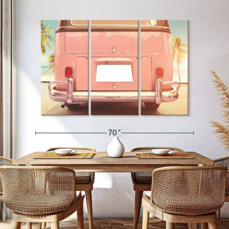 Mehar Beachside Pink Van, 42" H x 65" W