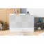 Lit escamotable avec tiroir et un ensemble de douilles et ports USB, design moderne, blanc