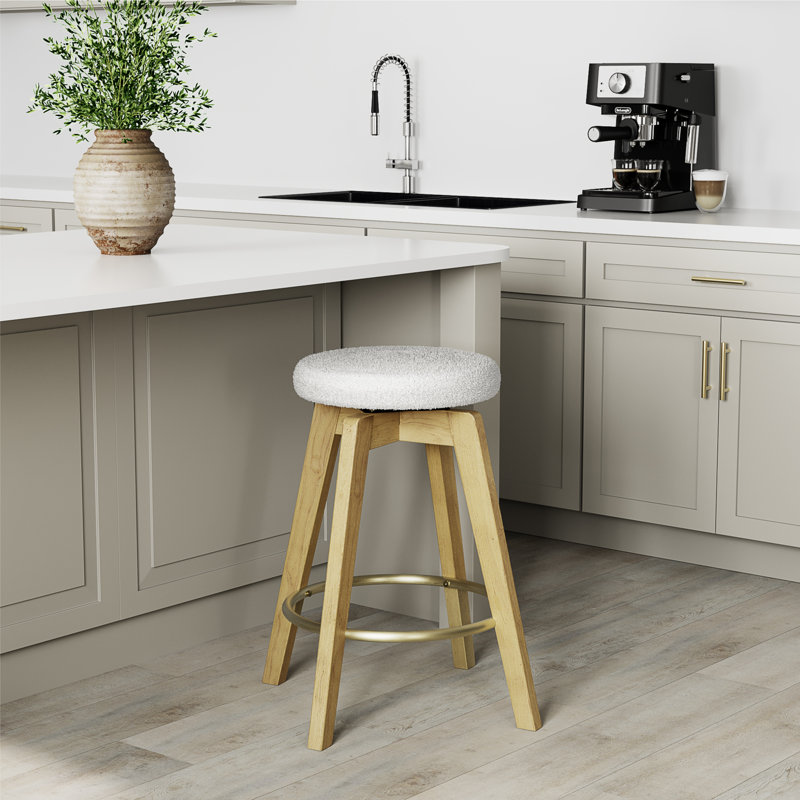 Tabouret de comptoir pivotant l 16 po, Chêne clair, 1