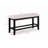 1Pc Transitional Relaxed Vintage Style Charcoal Black Finish Counter Height Bench Fabric Upholstery Dining Room Solid Wood Wooden Furniture