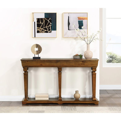 Console polyvalente en chêne pour le salon - s'adapte à divers styles de décors avec finition rectangulaire et pieds stables