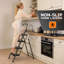 4-Step Foldable Step Stool with Anti-Slip Pedal & Cushioned Handle, Ladder for Adults, 330 lb Capacity, for Kitchen, Black