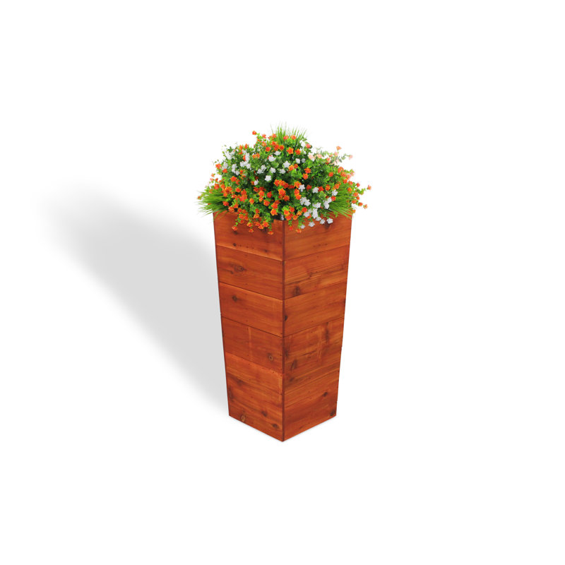 Ullrich Handmade Wood Pot Planter, Bold Cedar