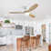 52 Inch Flush Mount Ceiling Fan DC 3 Solid Wood Fan Blade Noiseless Reversible Motor Remote Control With Light