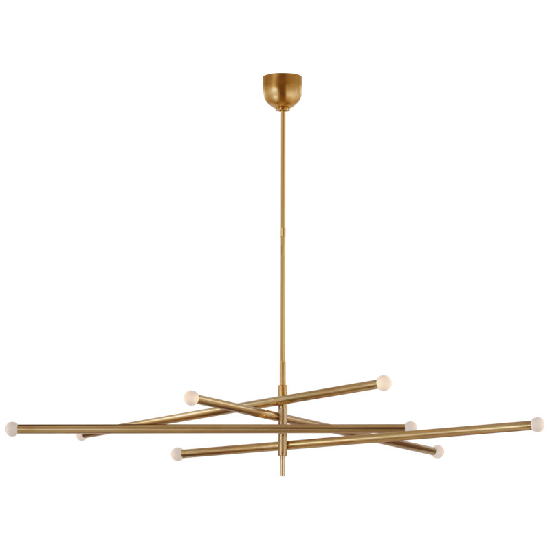 Rousseau 8 - Light LED Chandelier, Antique-Burnished Brass