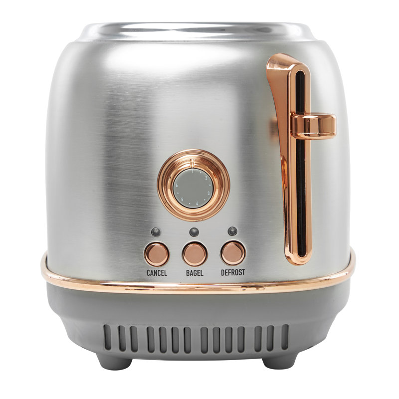 HADEN Heritage 2-Slice Wide Slot Toaster, Silver/Brown