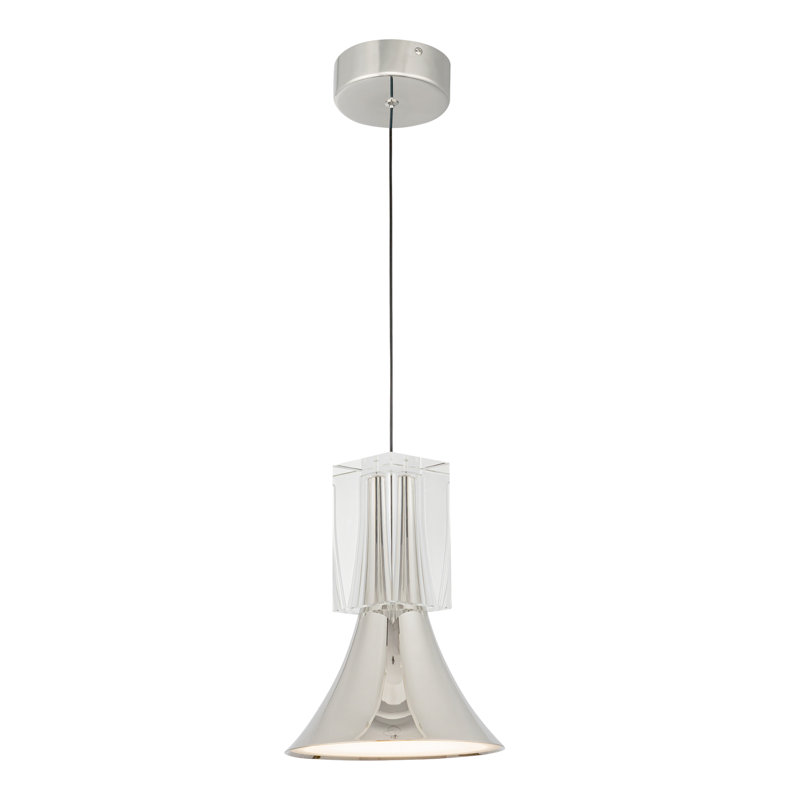 Luminaire suspendu 8 po Floe, Argent argent, Nickel poli