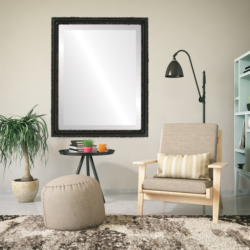 Miroir d'appoint Schlater, H 25 po x l 21 po, Noir mat