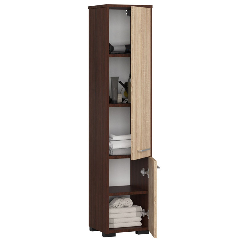 Ercelle Linen Cabinet, Wenge/Sonoma