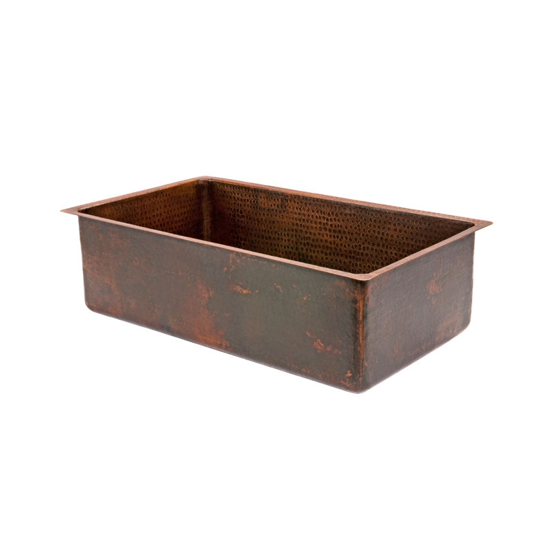 30" Hammered Copper Single Basin Kitchen Sink