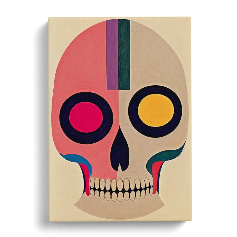 Skull In Abstract - Wrapped Canvas, 50cm H x 35cm W x 3cm D