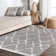 Cantera Shag Plush Tassel Moroccan Tribal Geometric Trellis Gray/Ivory Rug