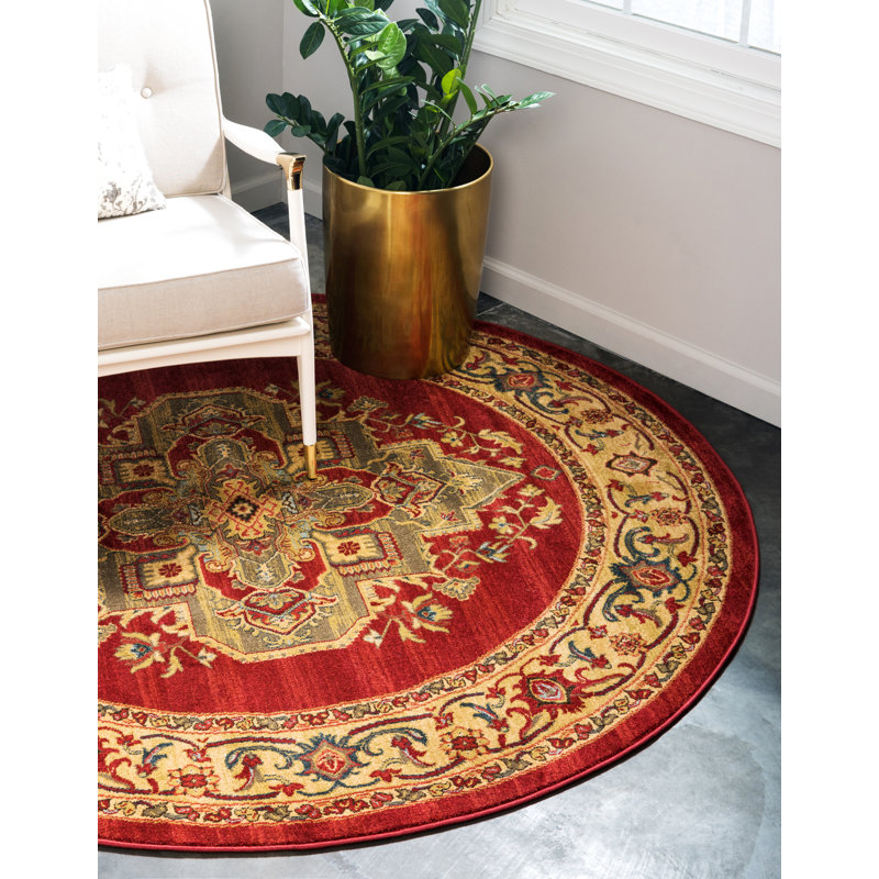 Eesi Floral Indoor Rug, Round 6'